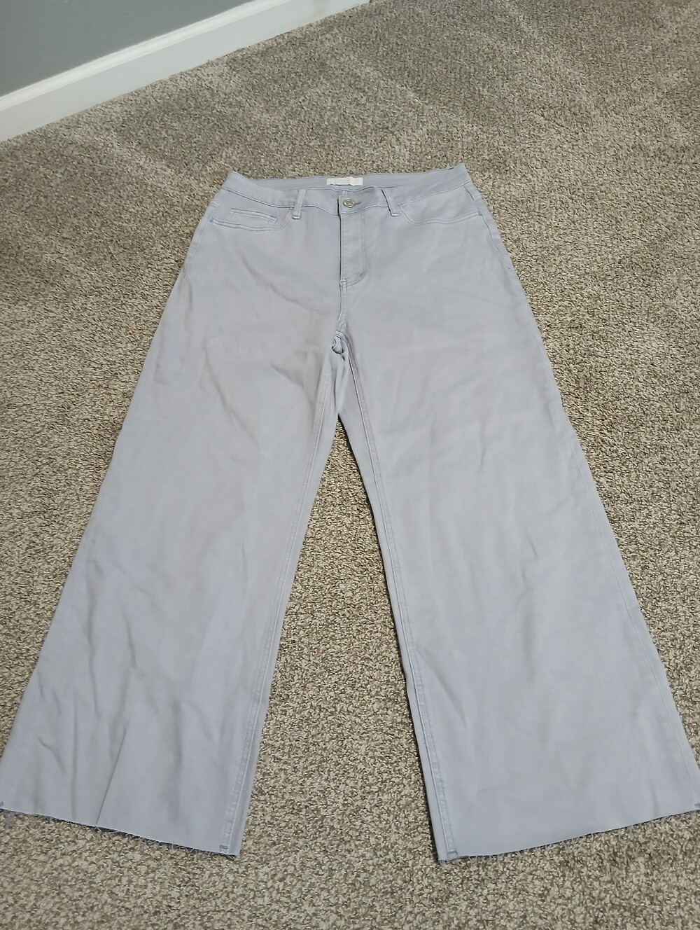 High-Rise Wide-Leg Jeans in Light Gray - Picture 3 of 13